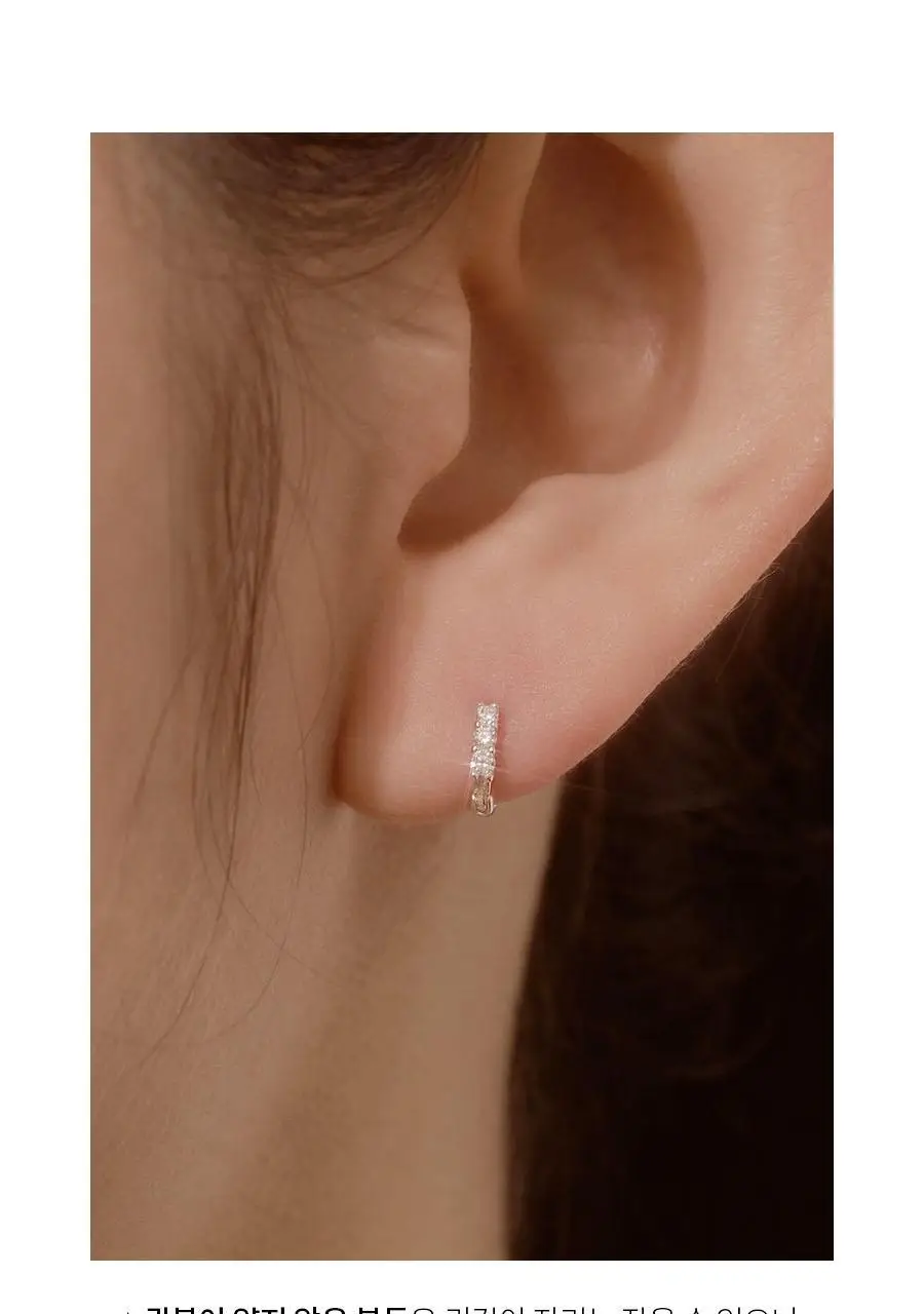 더블유비엘 925실버 일리 원터치 링귀걸이 상세페이지 4