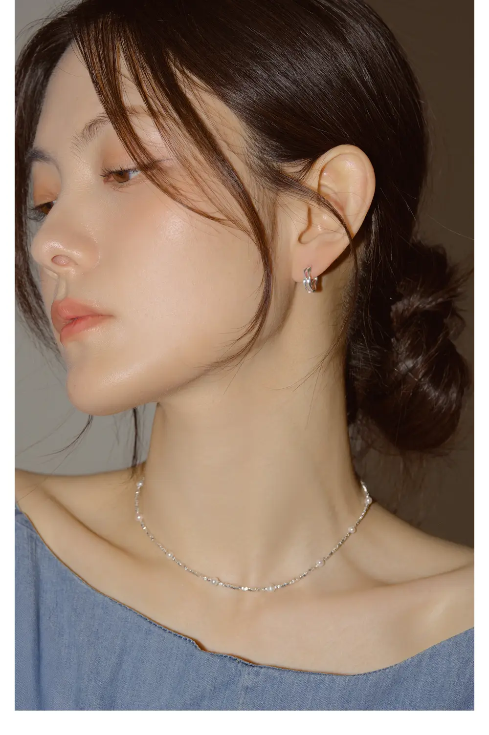 더블유비엘 925실버 플로우 원터치 링귀걸이 상세페이지 4