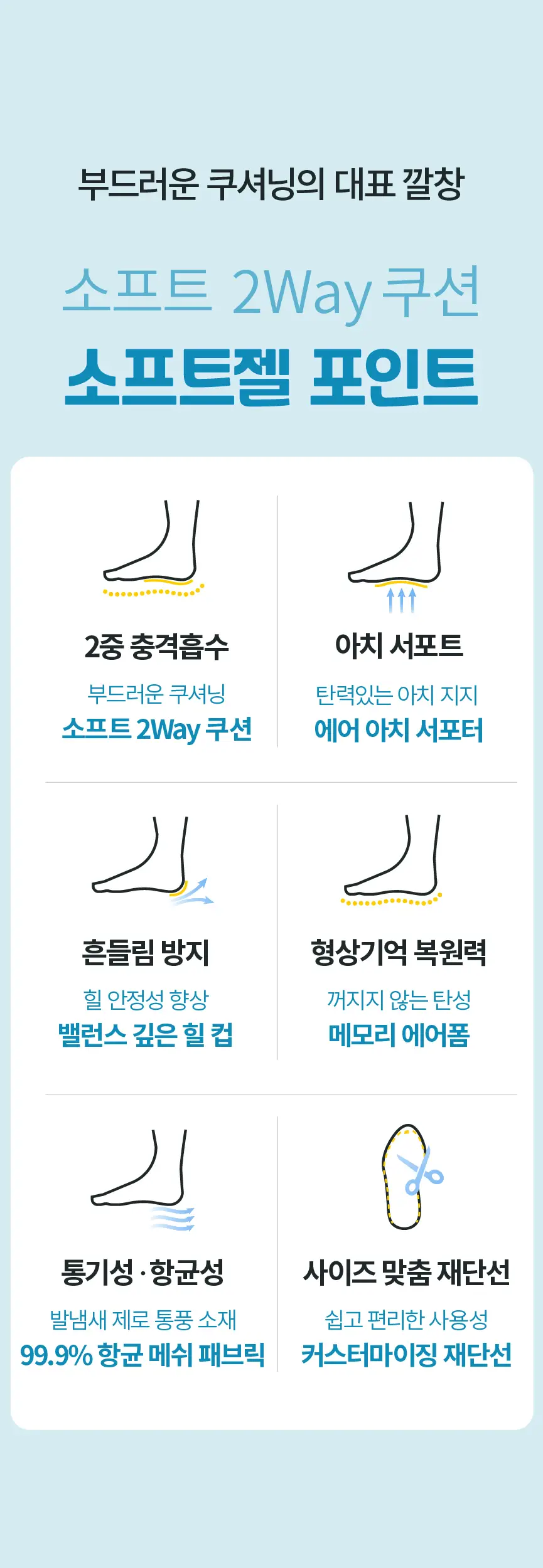 포렉스 소프트젤 부드러운 2Way 쿠션 에어 아치 서포터 깔창 (M/L/XL) 상세페이지 13