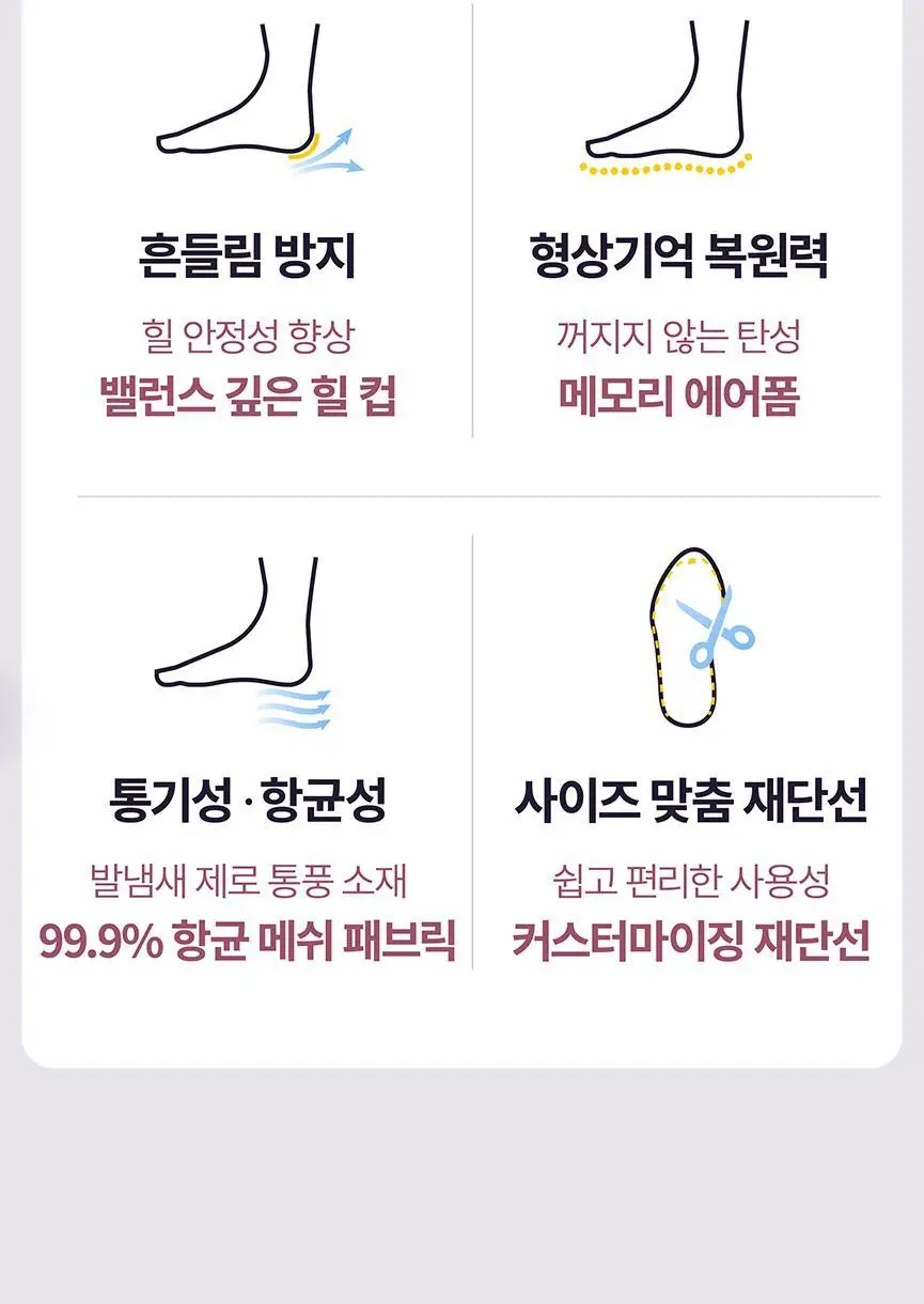 포렉스 솔리드젤 고탄성 이중 쿠션 탄력 아치 서포터 깔창 (M/L/XL) 상세페이지 20