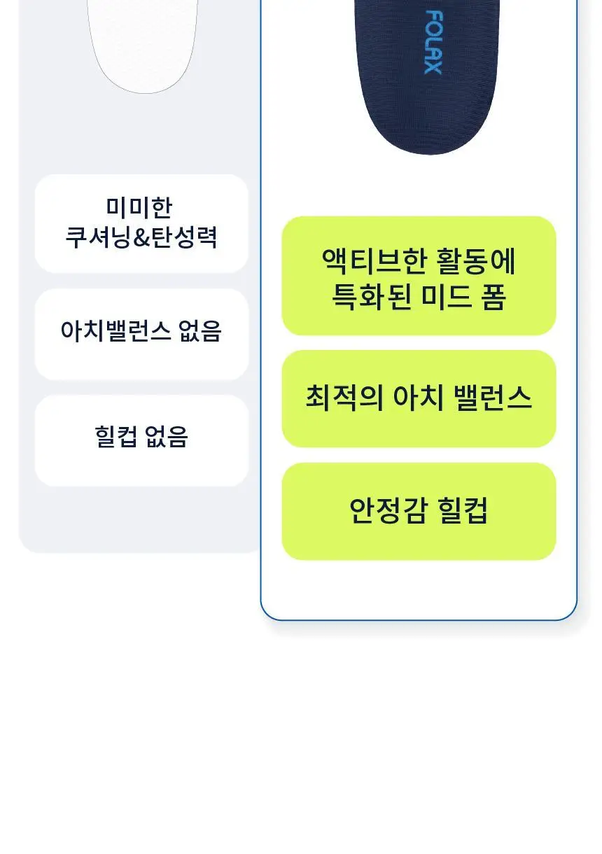 포렉스 엑티브 탄성 메모리 에어폼 스포츠 러닝 깔창 (XS~XL) 상세페이지 9