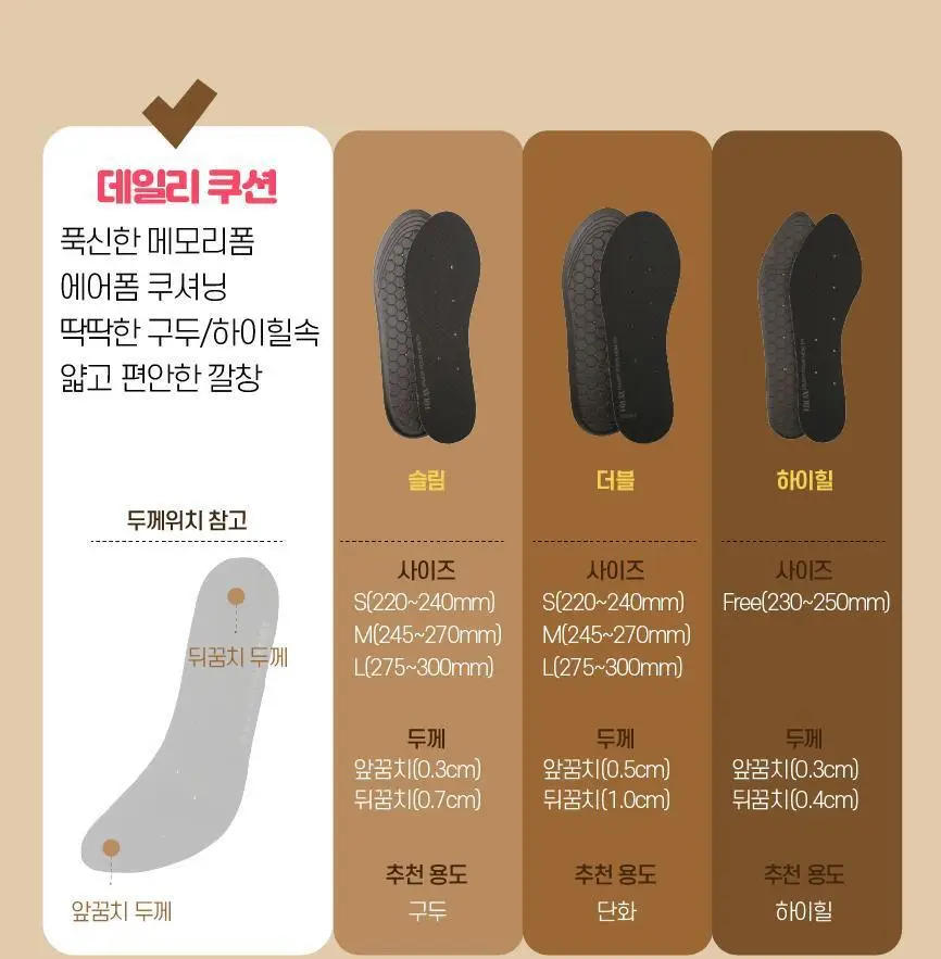 포렉스 푹신한 키높이 쿠션 반깔창 (MIDI/HIGH) 상세페이지 20