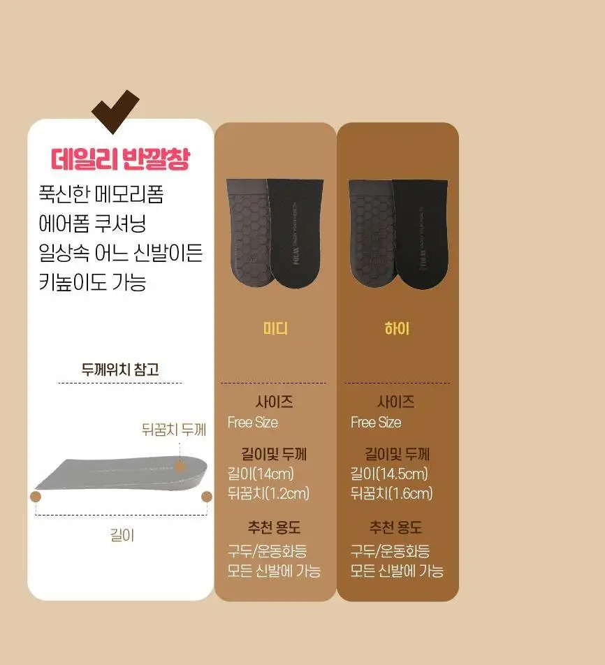 포렉스 푹신한 키높이 쿠션 반깔창 (MIDI/HIGH) 상세페이지 21