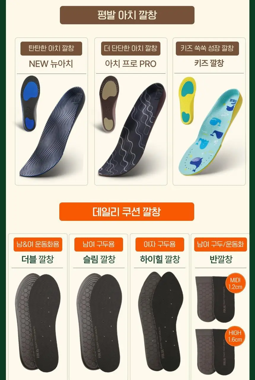 포렉스 하이볼륨 족저근막 보호 기능성 인솔 충격흡수 깔창 (S/M/L) 상세페이지 7