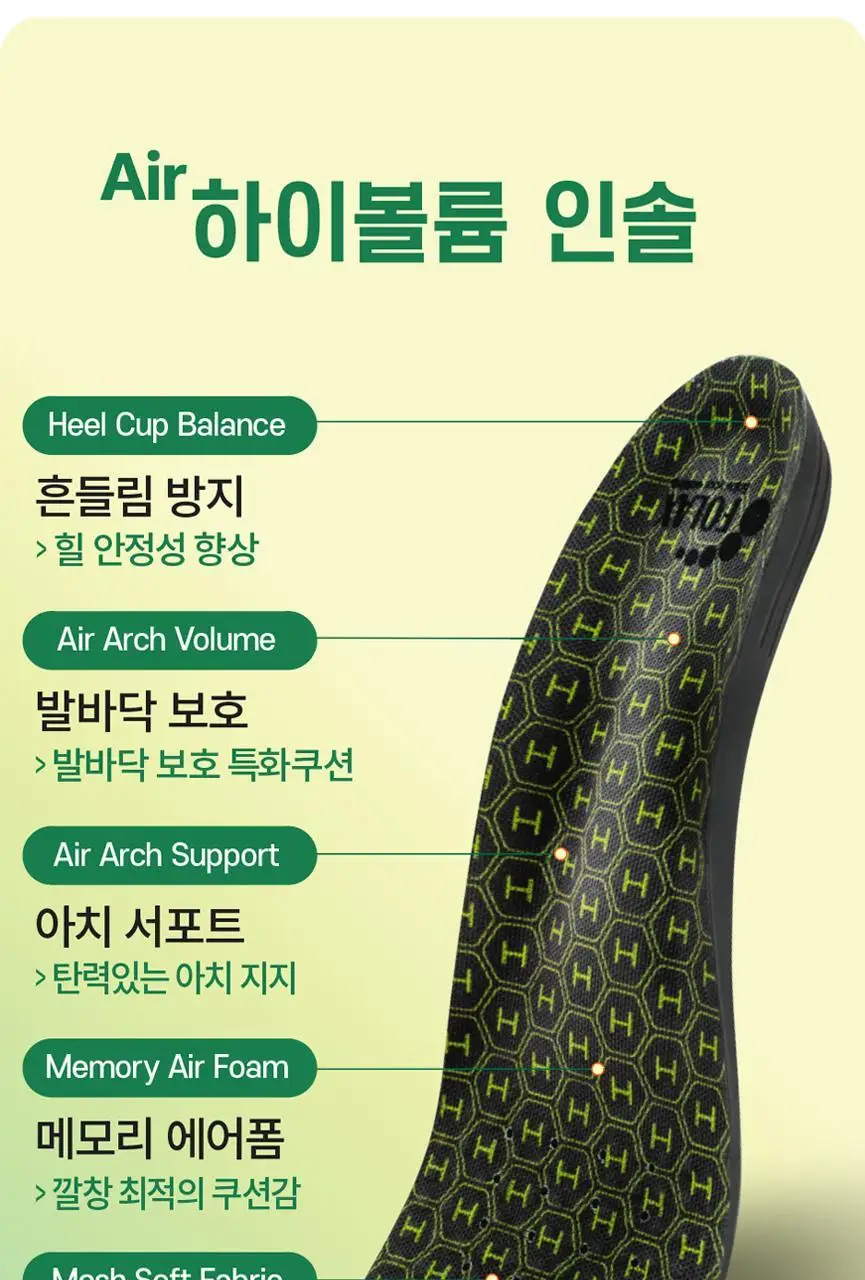포렉스 하이볼륨 족저근막 보호 기능성 인솔 충격흡수 깔창 (S/M/L) 상세페이지 34