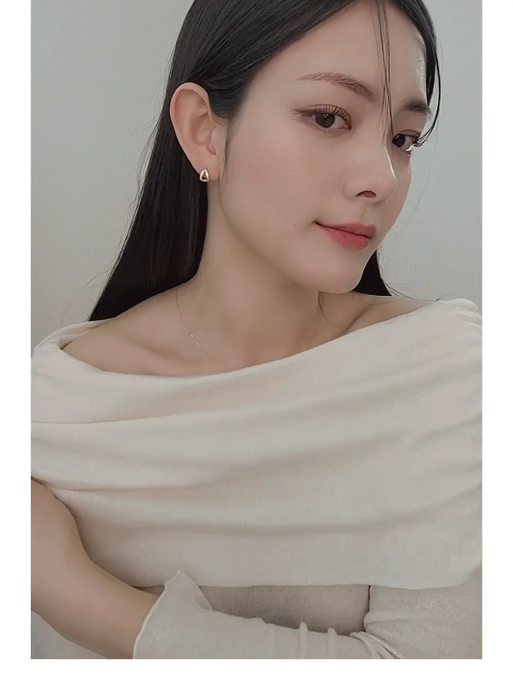 14k post 블론디 큐빅 원터치 링귀걸이 (3종/주문제작) 상세페이지 3