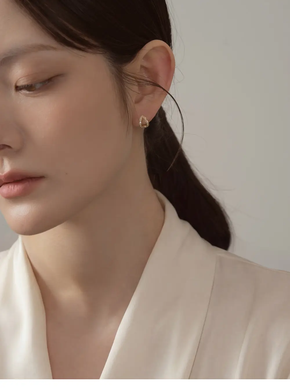 14k post 블론디 큐빅 원터치 링귀걸이 (3종/주문제작) 상세페이지 6