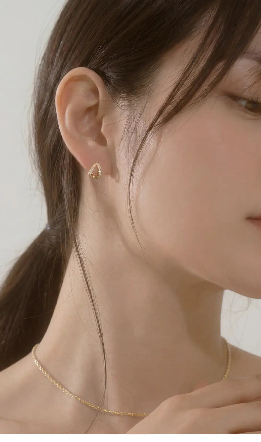 14k post 블론디 큐빅 원터치 링귀걸이 (3종/주문제작) 상세페이지 7