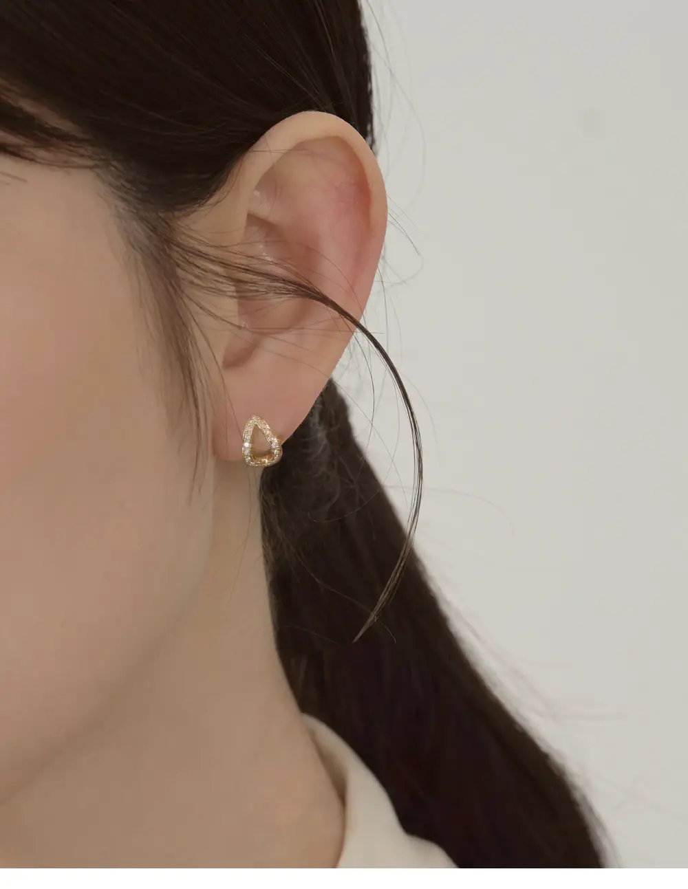 14k post 블론디 큐빅 원터치 링귀걸이 (3종/주문제작) 상세페이지 9