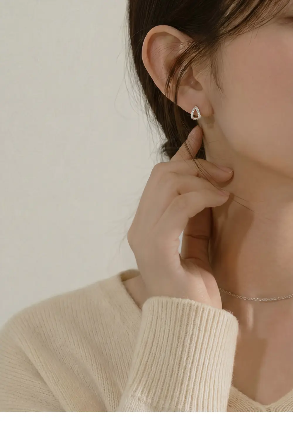 14k post 블론디 큐빅 원터치 링귀걸이 (3종/주문제작) 상세페이지 10