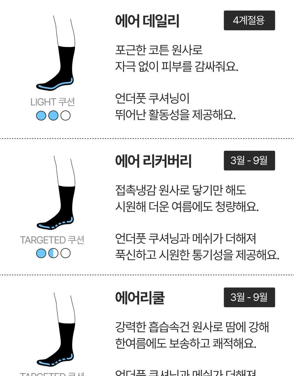 리투 블랙 윙 러닝 니 삭스 9colors (XS/S/M) 상세페이지 47