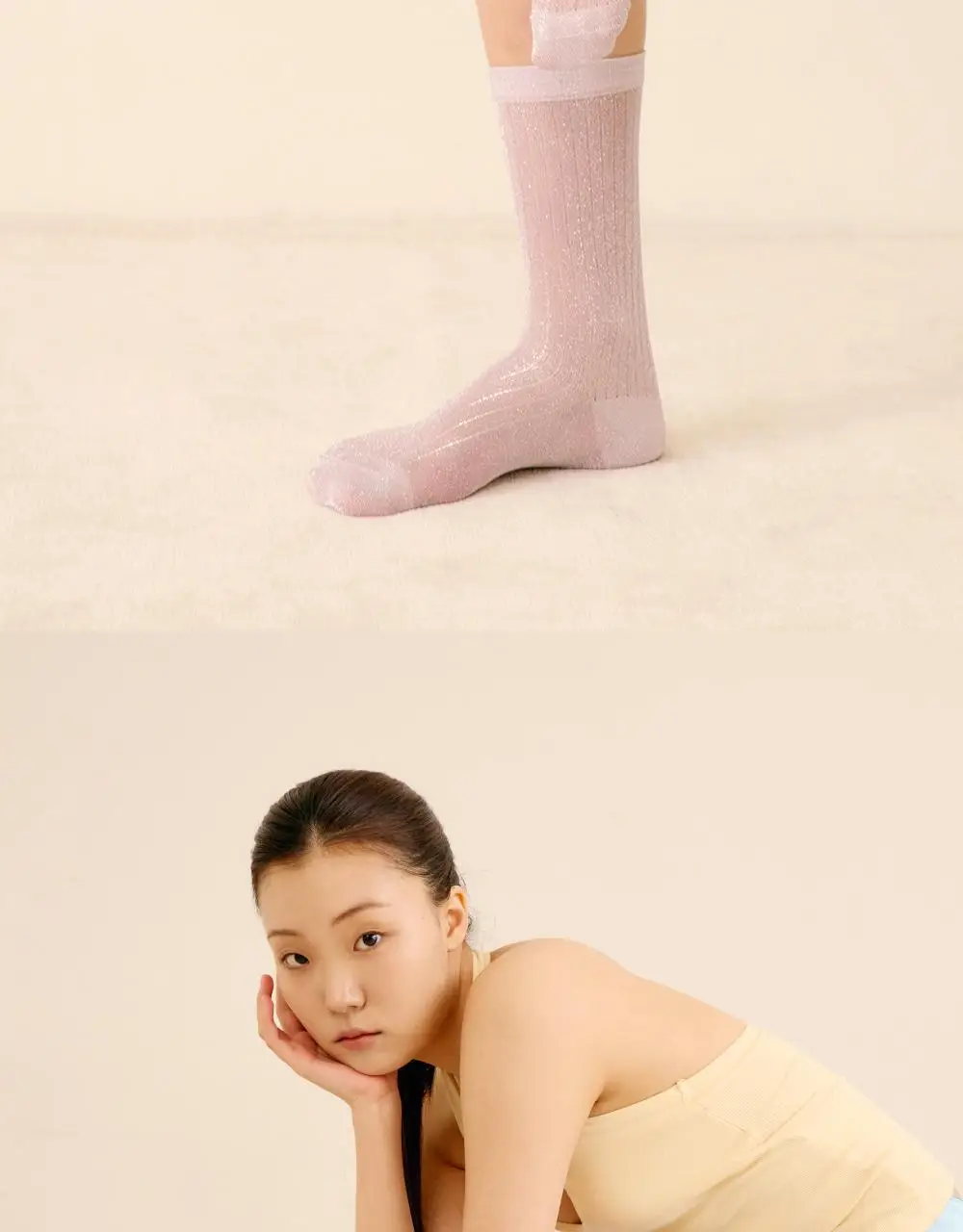 마른파이브 넉넉 글리터 시스루 펄 골지 양말 4colors 상세페이지 5