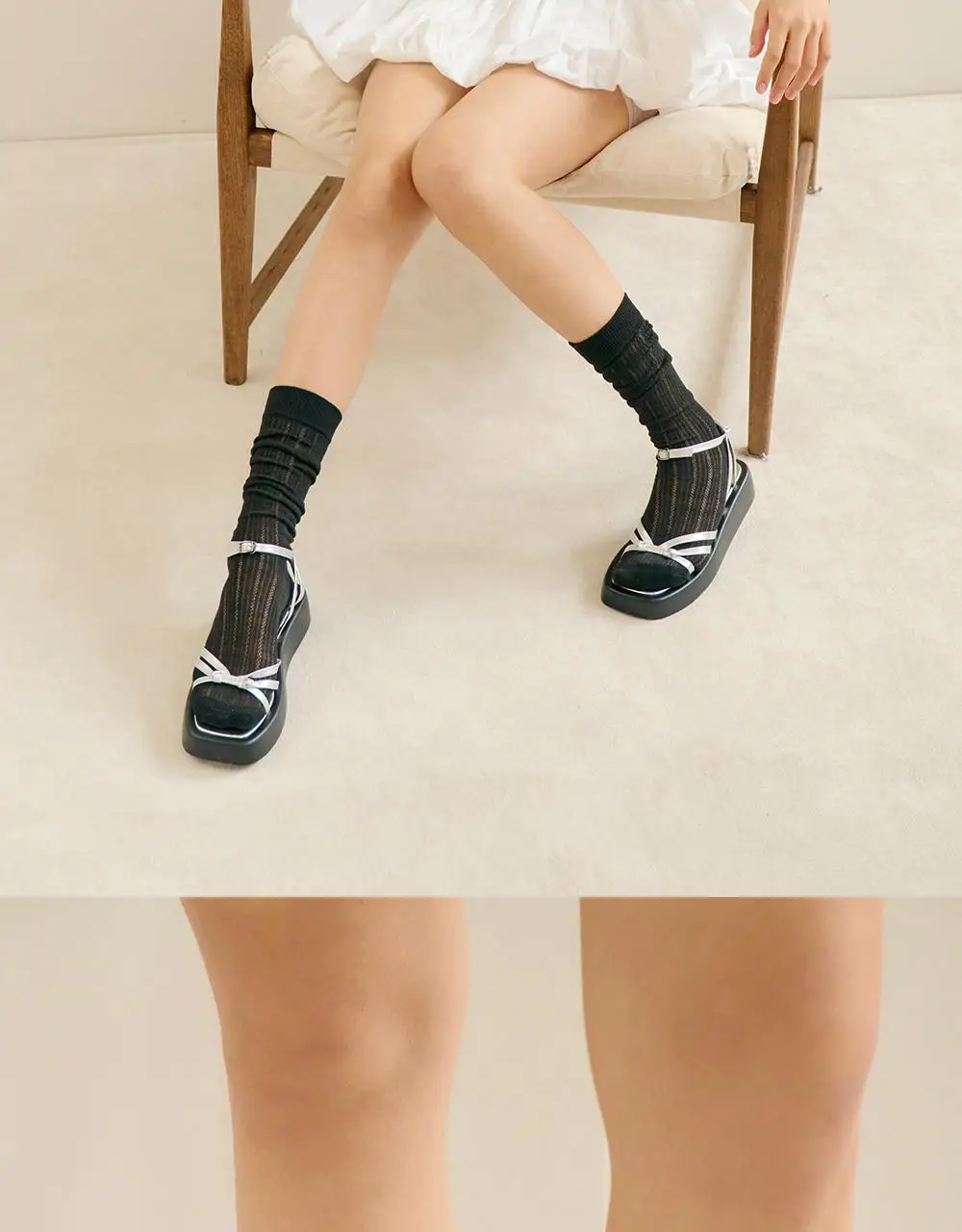 마른파이브 넉넉 시스루 립 패턴 니삭스 2colors (블랙/화이트) 상세페이지 28