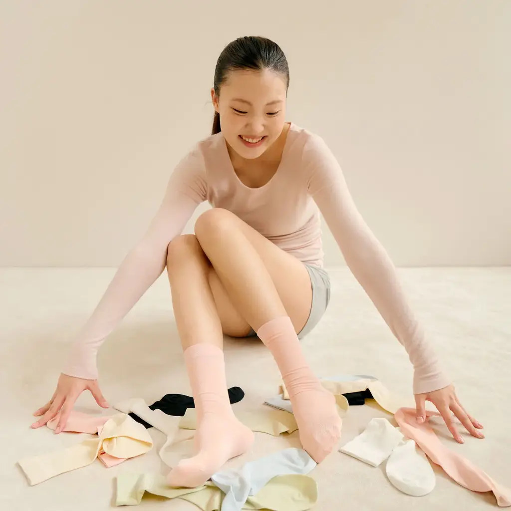 마른파이브 넉넉 실키 시스루 양말 6colors