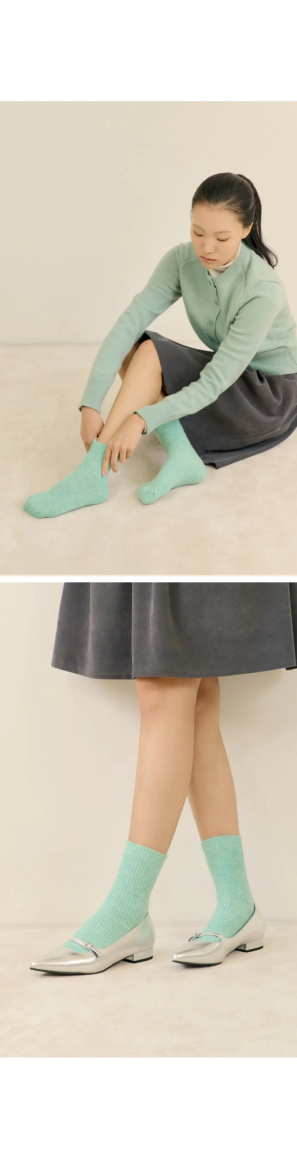 마른파이브 넉넉 파스텔 울 골지 니트 양말 7colors 상세페이지 6