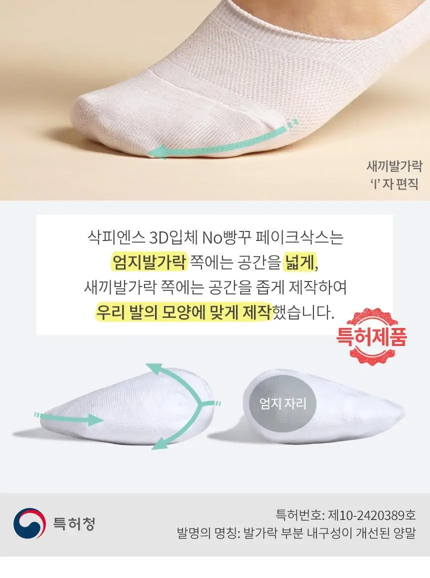 삭피엔스 절대 안벗겨지는 3D 입체 남성 페이크삭스 10켤레 4colors 상세페이지 17