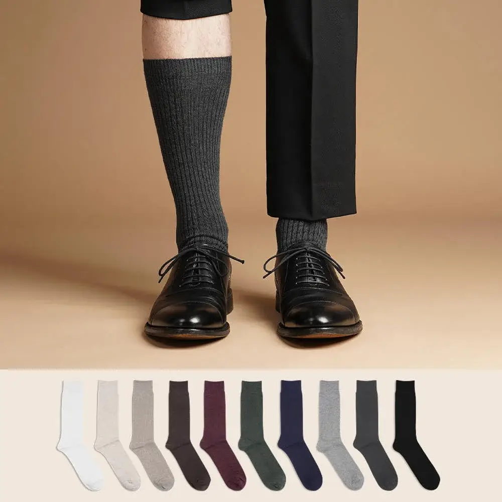삭피엔스 톡톡한 프리미엄 클래식 골지 남성 양말 5켤레 3colors (화이트/블랙/차콜)