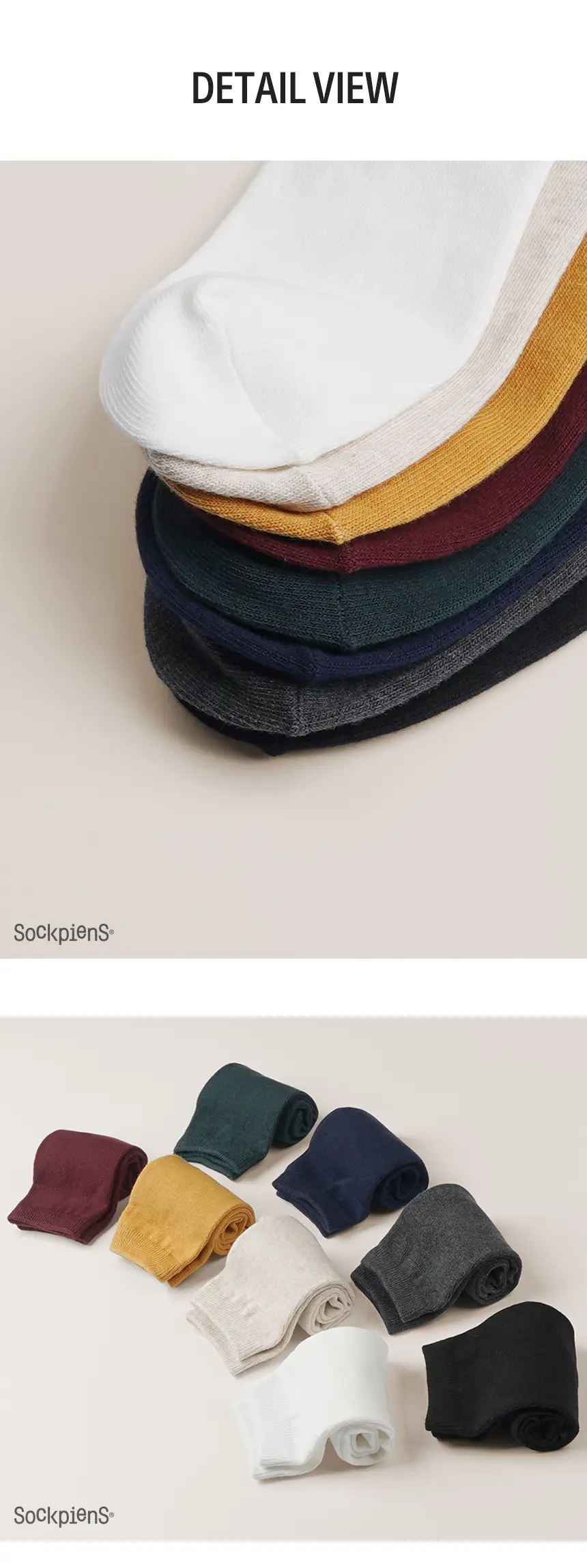 삭피엔스 36g 톡톡한 중목 무지 여성 양말 8켤레 3colors 상세페이지 20
