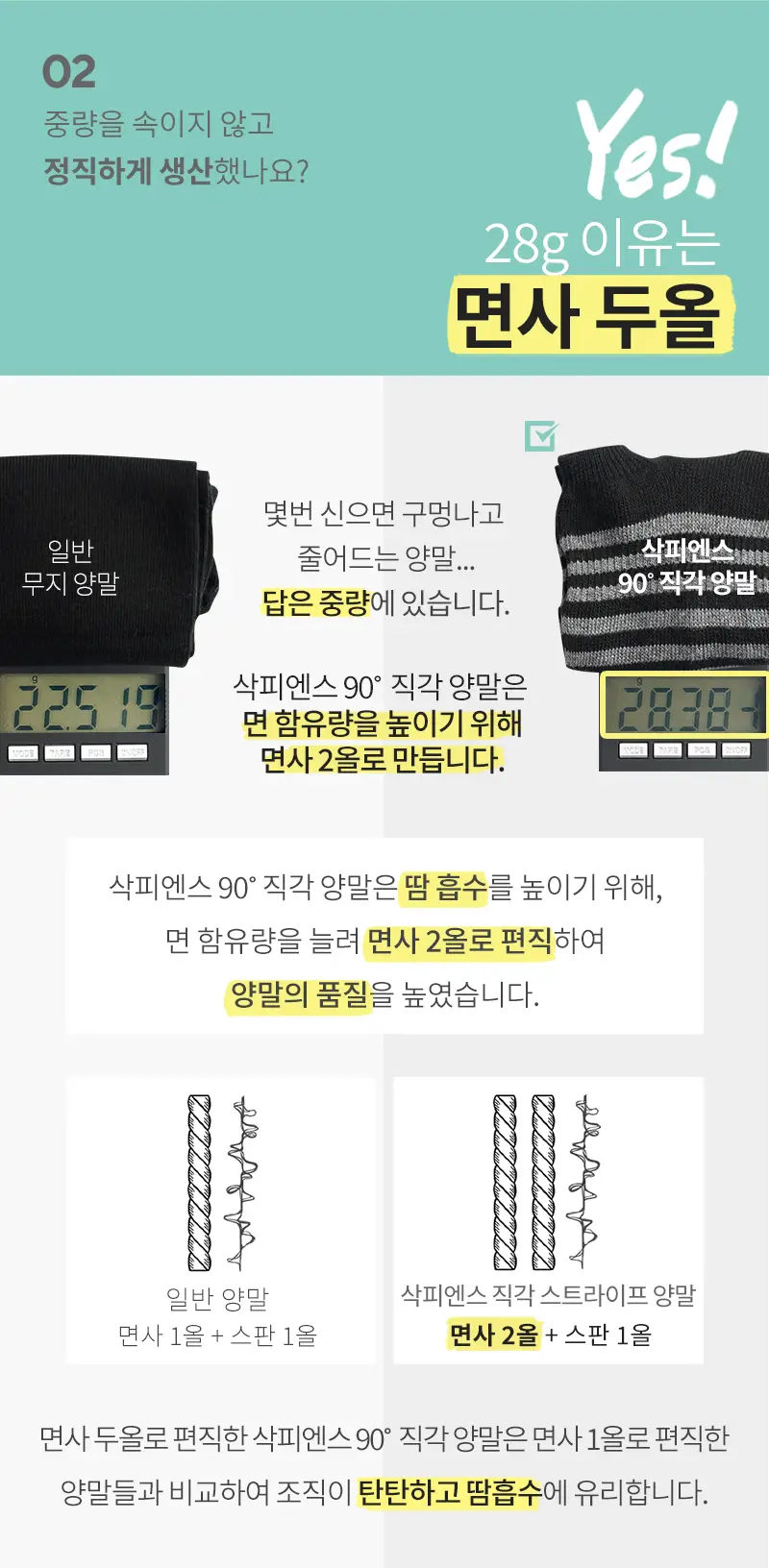 삭피엔스 90도 직각 스트라이프 남성 페이크삭스 5켤레 5colors 상세페이지 11