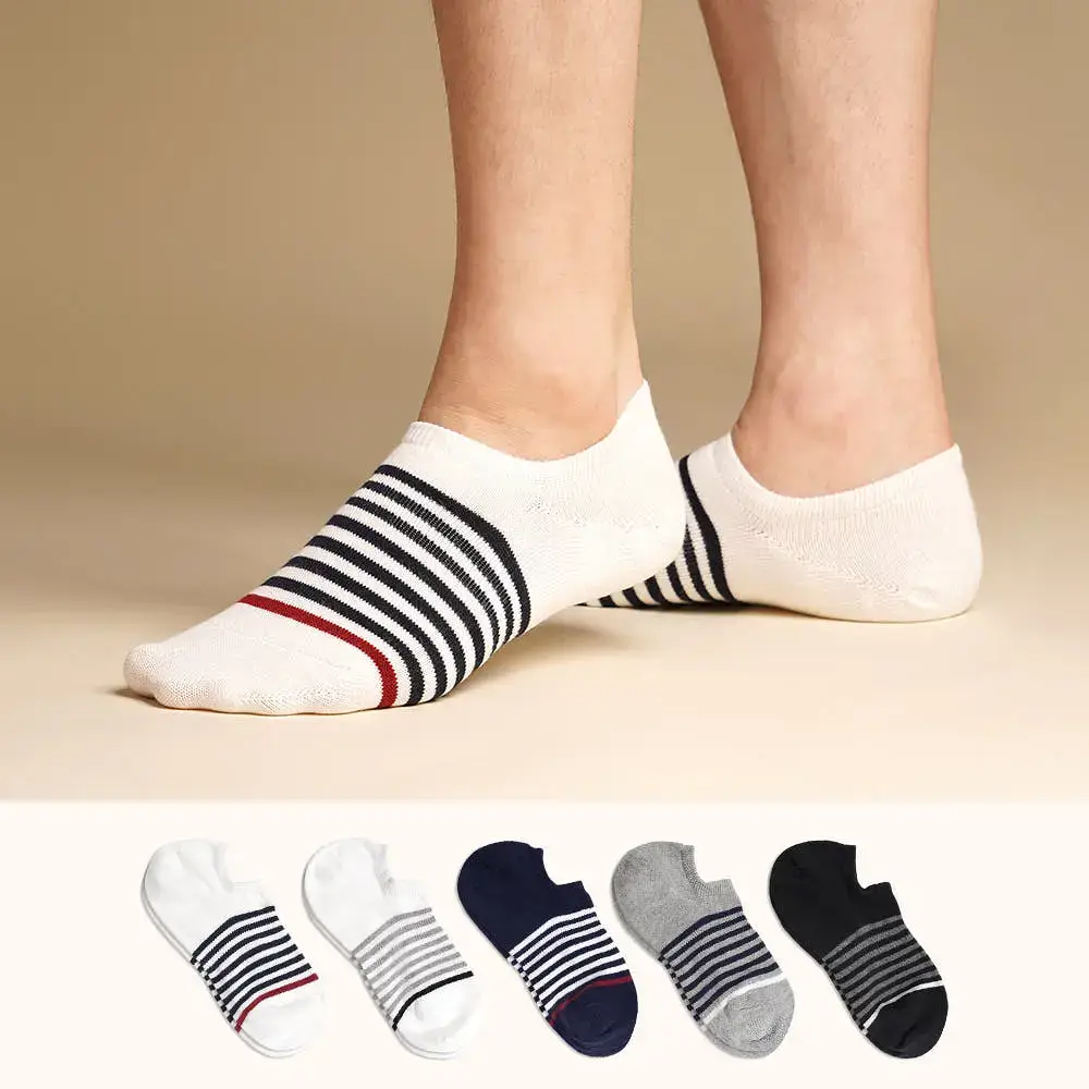 삭피엔스 90도 직각 스트라이프 남성 페이크삭스 5켤레 5colors