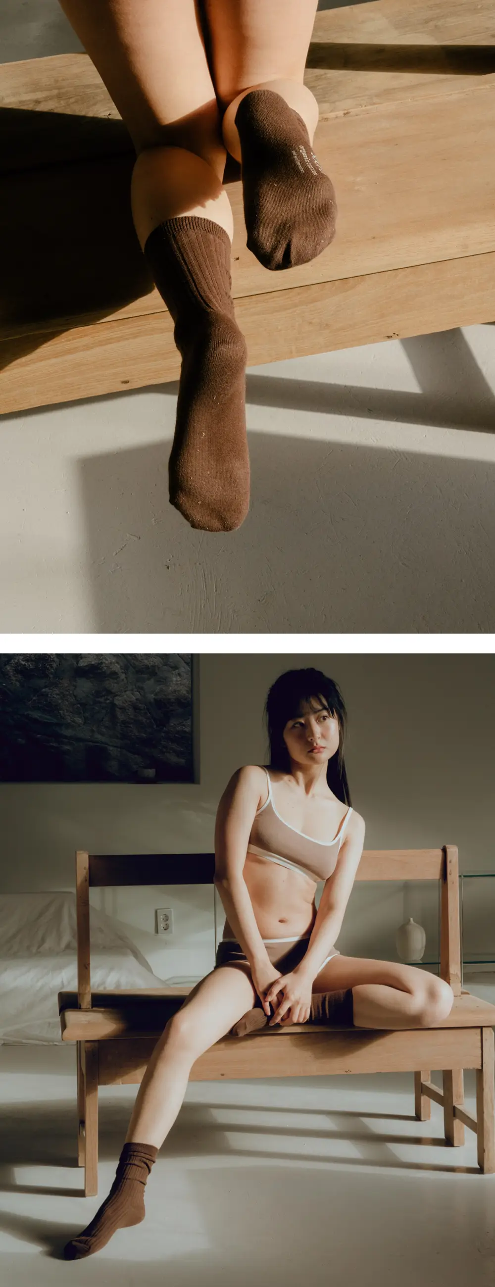 수푸이 오가닉 코튼 양말 브라운 상세페이지 2