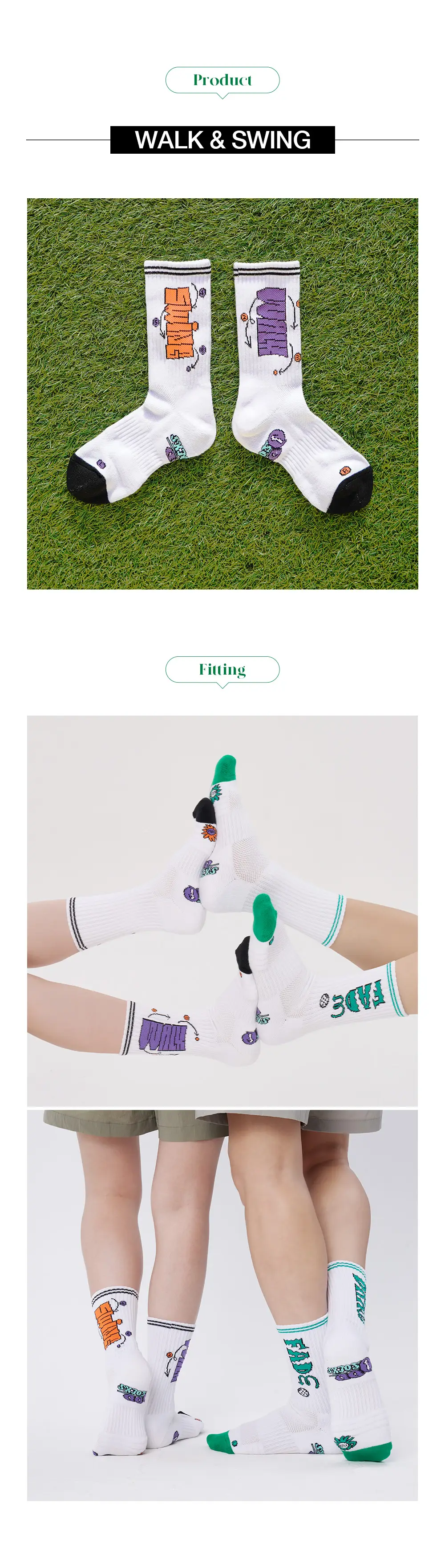 오드삭스 쿨맥스 골프 크루 삭스 A타입 4종 택1 (M/L) 상세페이지 2