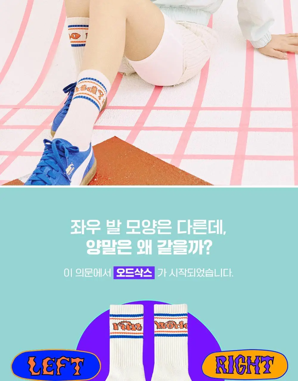 오드삭스 쿨맥스 러닝 크루 삭스 B타입 4종 택1 (M/L) 상세페이지 4