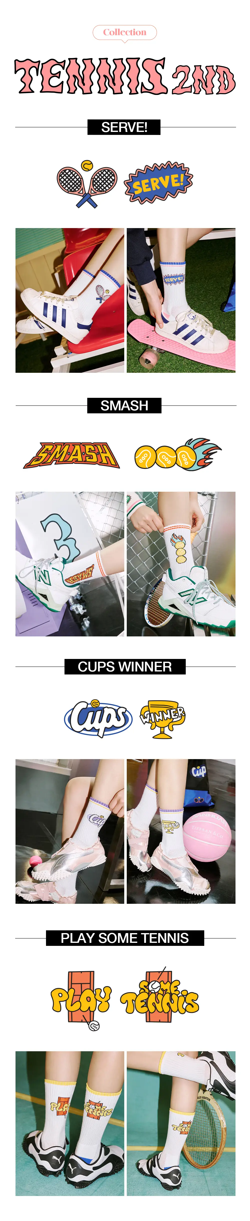 오드삭스 쿨맥스 테니스 크루 삭스 B타입 4종 택1 (M/L) 상세페이지 2