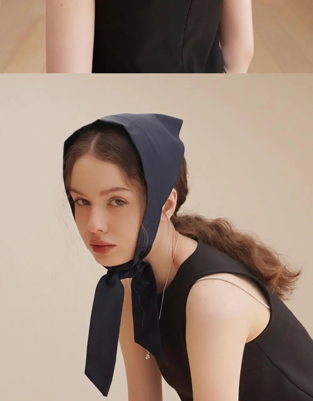 코지모지 실키 타이 보닛 스카프 3colors (네이비/블랙/아이보리) 상세페이지 15