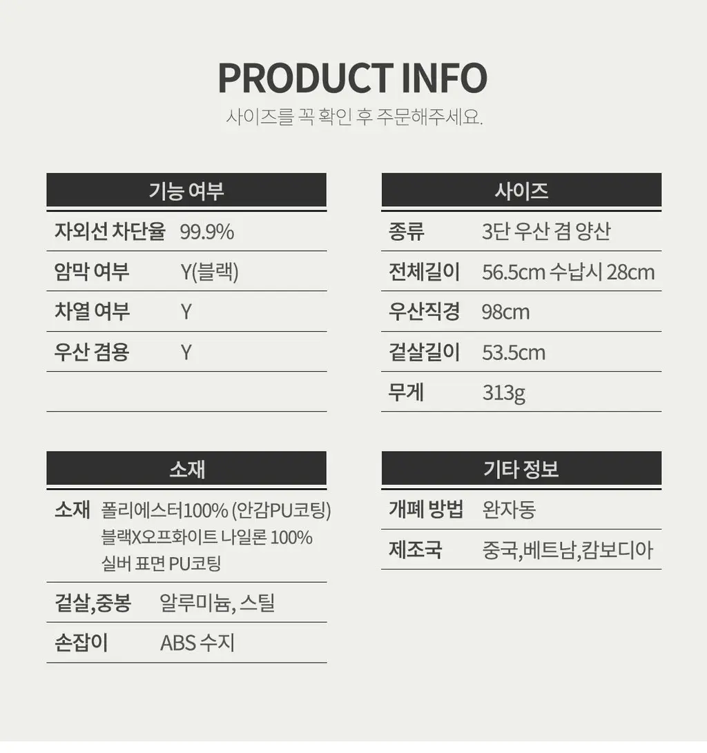 Wpc. 남녀공용 완자동 3단 양산 (7colors) (ZA021-001-102) 상세페이지 47
