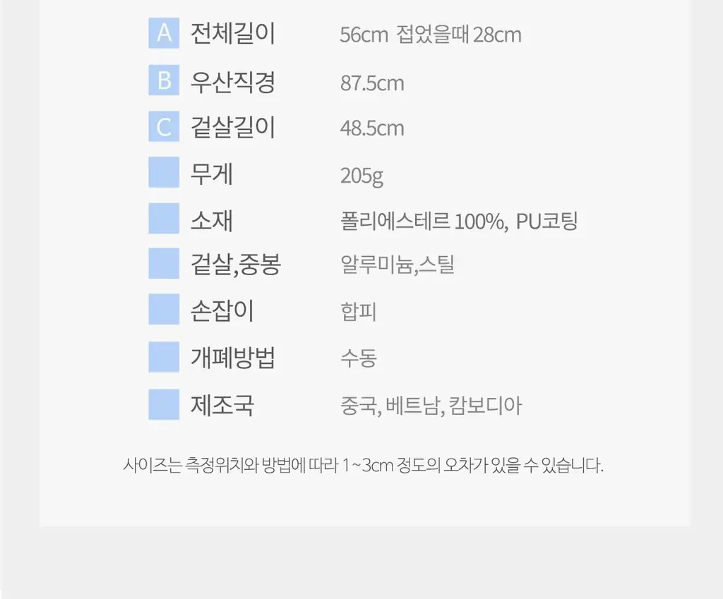 Wpc. 세일러 미니 3단 양산 (4colors) (801-18908-102) 상세페이지 29