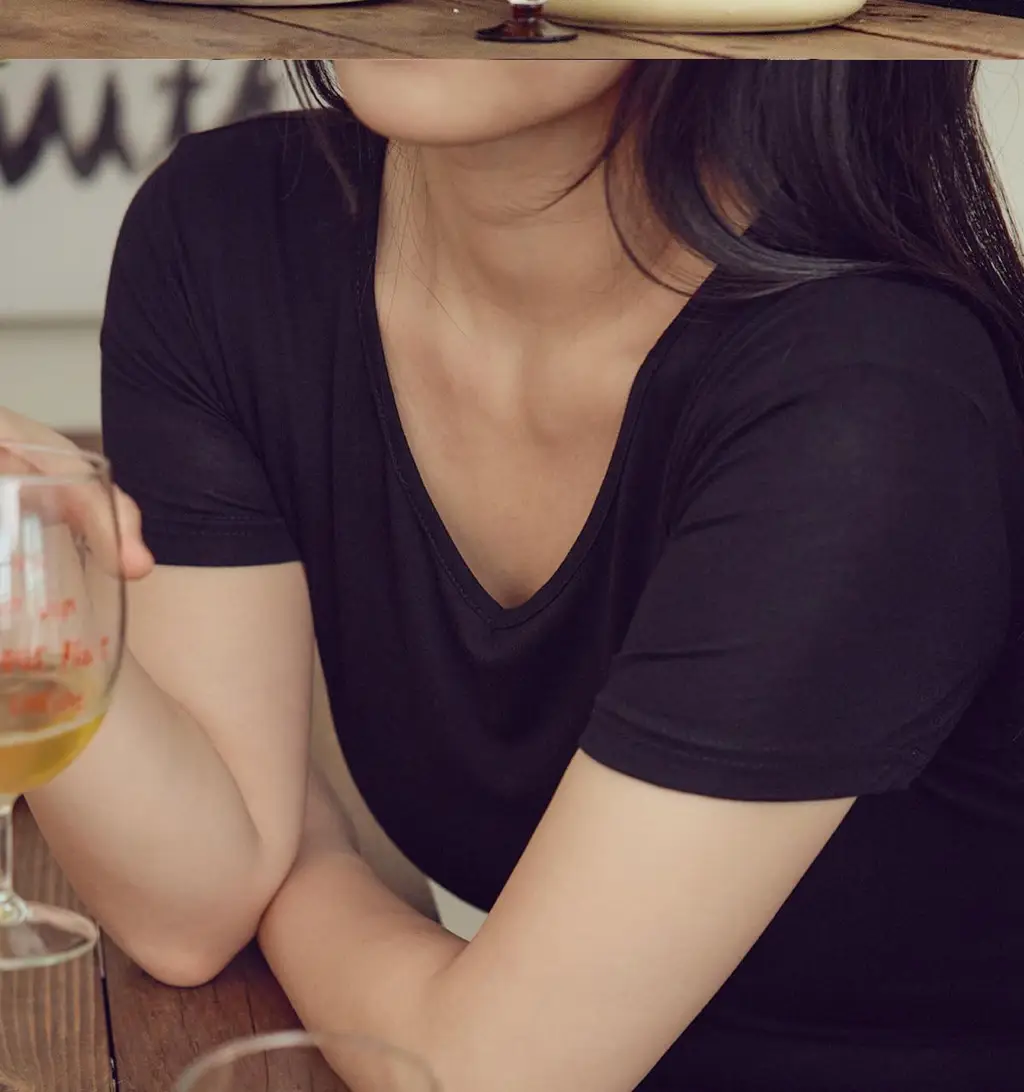 마른파이브 모달 브이넥 롱 원피스 잠옷 (블랙/차콜/라이트그레이) 상세페이지 4