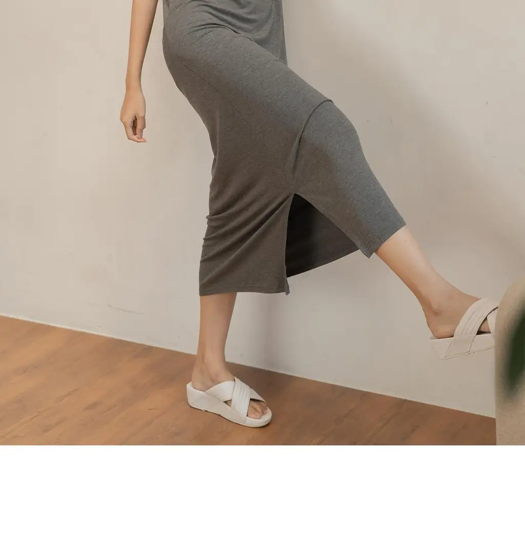 마른파이브 모달 브이넥 롱 원피스 잠옷 (블랙/차콜/라이트그레이) 상세페이지 99