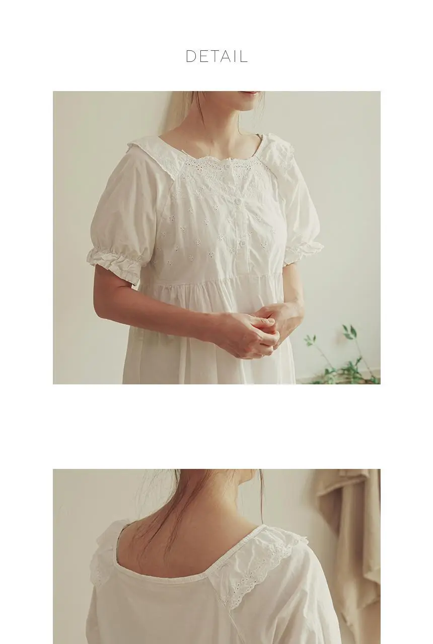 RYMD 힐링 잠옷 코튼 반팔 레이스 원피스 상세페이지 18