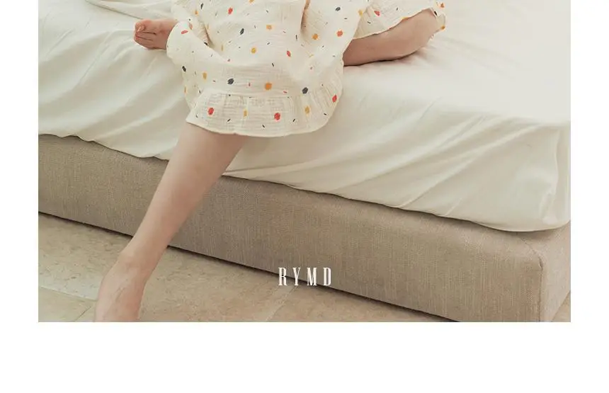 RYMD 힐링잠옷 라운드카라 컬러도트 요루면 원피스 홈웨어 상세페이지 4