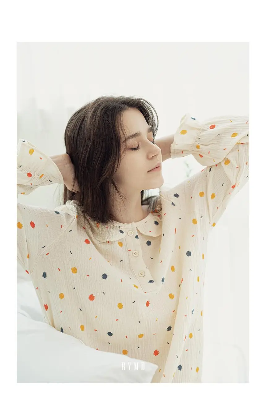 RYMD 힐링잠옷 라운드카라 컬러도트 요루면 원피스 홈웨어 상세페이지 7