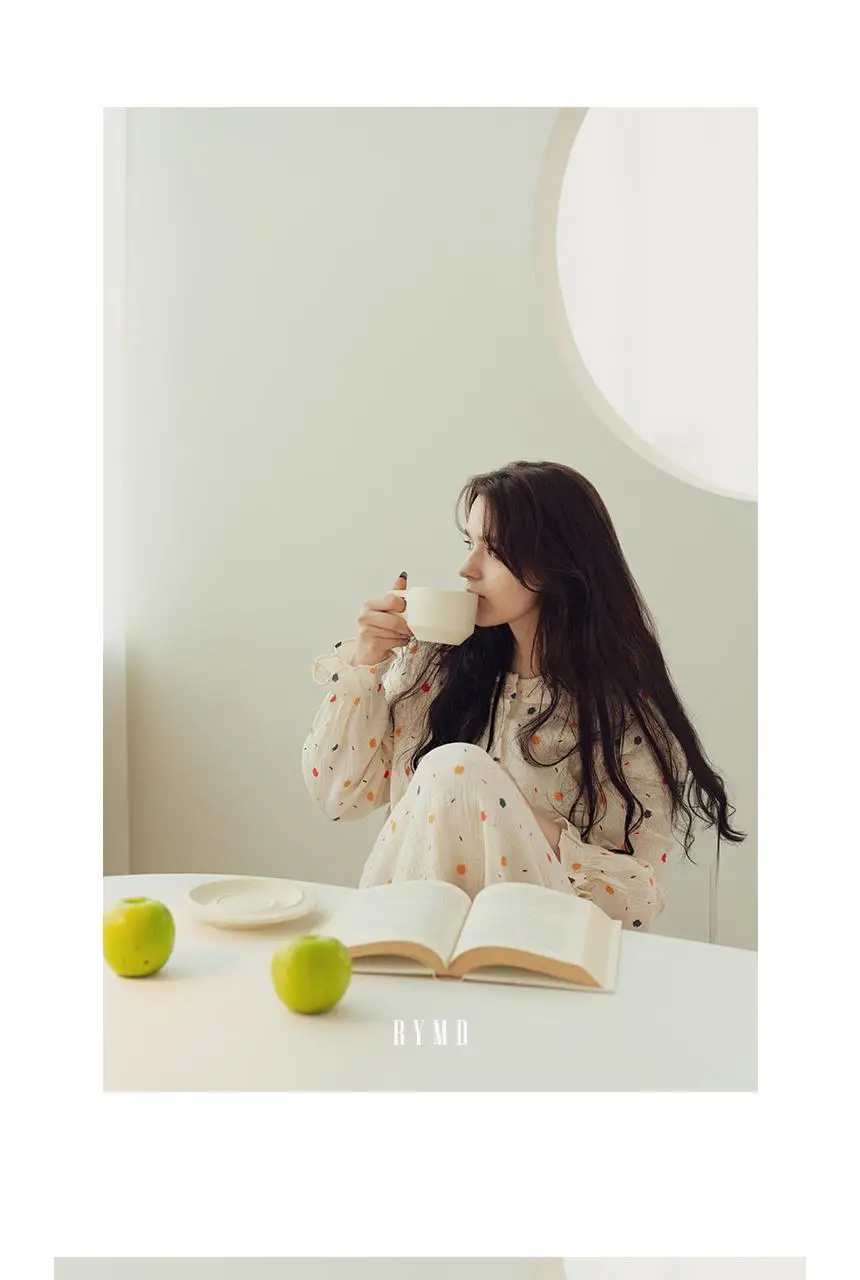RYMD 힐링잠옷 라운드카라 컬러도트 요루면 원피스 홈웨어 상세페이지 10