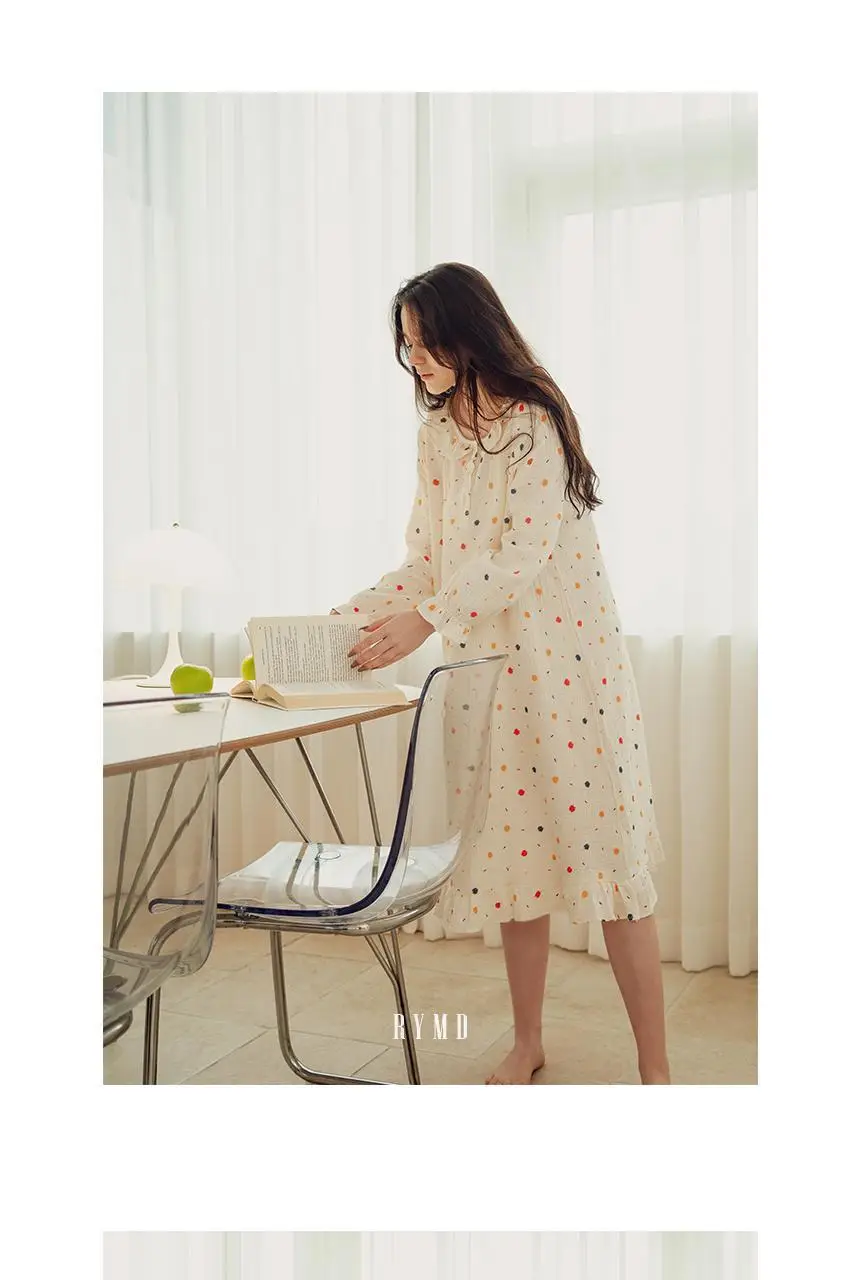 RYMD 힐링잠옷 라운드카라 컬러도트 요루면 원피스 홈웨어 상세페이지 16