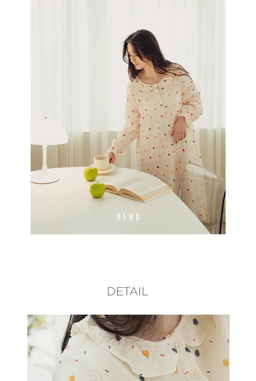 RYMD 힐링잠옷 라운드카라 컬러도트 요루면 원피스 홈웨어 상세페이지 17