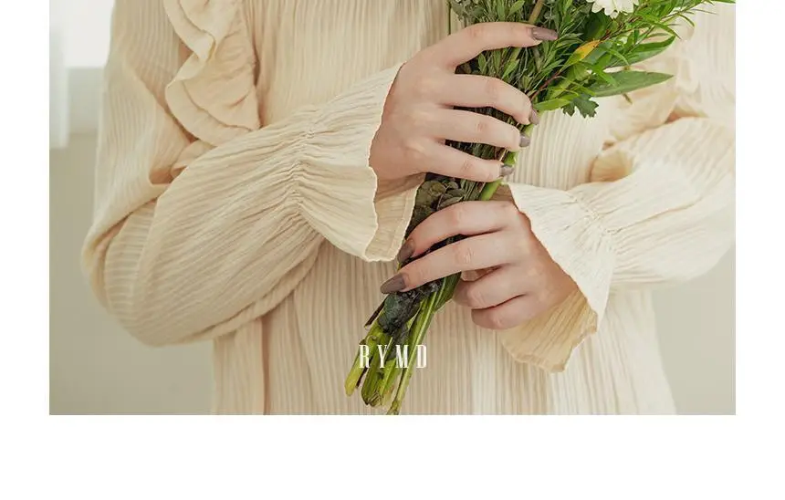 RYMD 힐링잠옷 스퀘어넥 프릴장식 옐로우 원피스 홈웨어 상세페이지 4