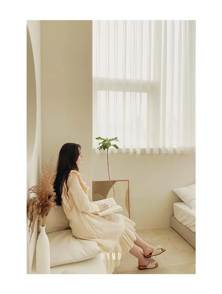 RYMD 힐링잠옷 스퀘어넥 프릴장식 옐로우 원피스 홈웨어 상세페이지 11