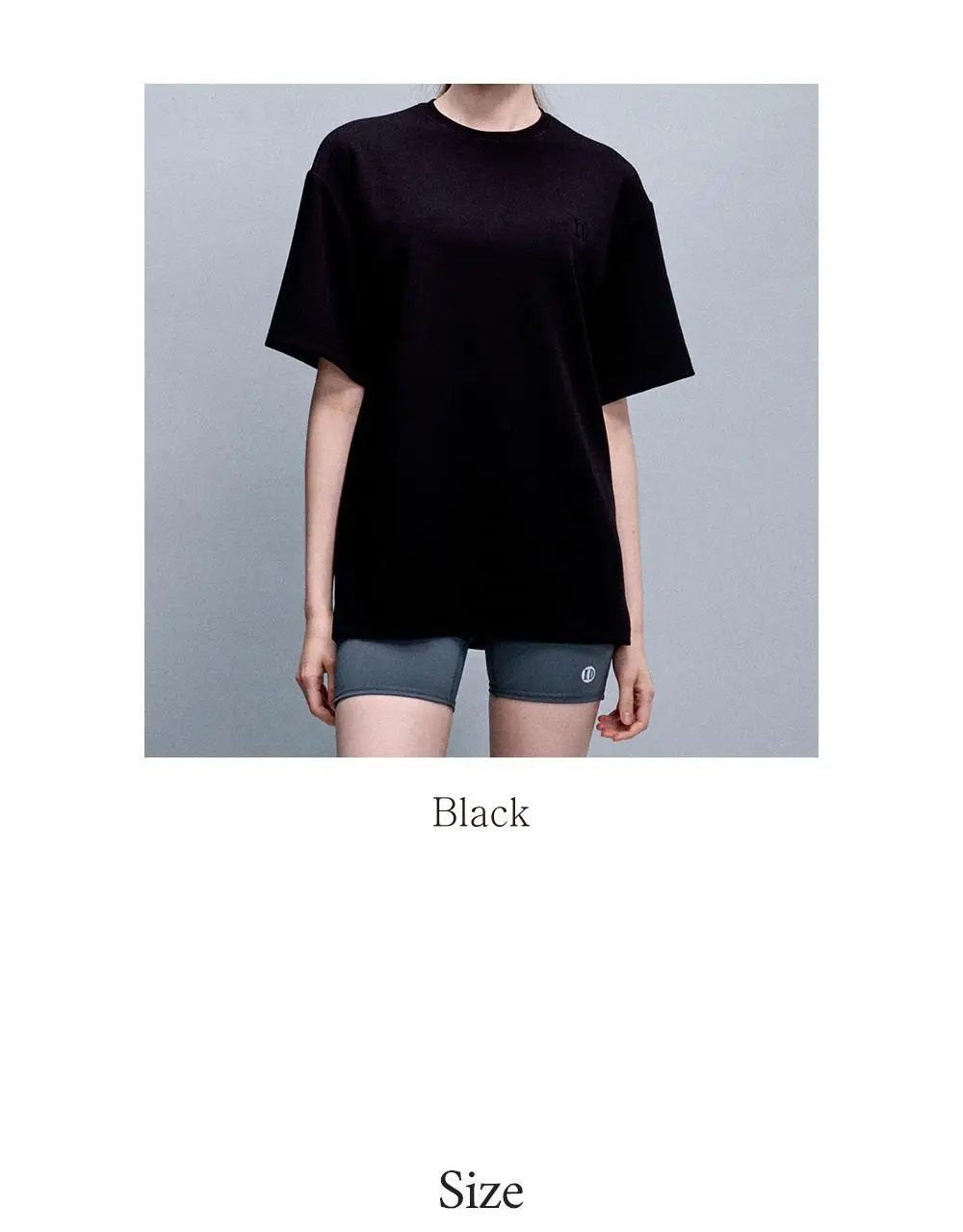 호라호 로고 베이직 오버핏 반팔 티셔츠 블랙 상세페이지 20