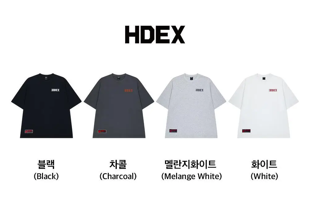HDEX 코어 스몰 로고 자이언트핏 숏 슬리브 (4colors) 상세페이지 2