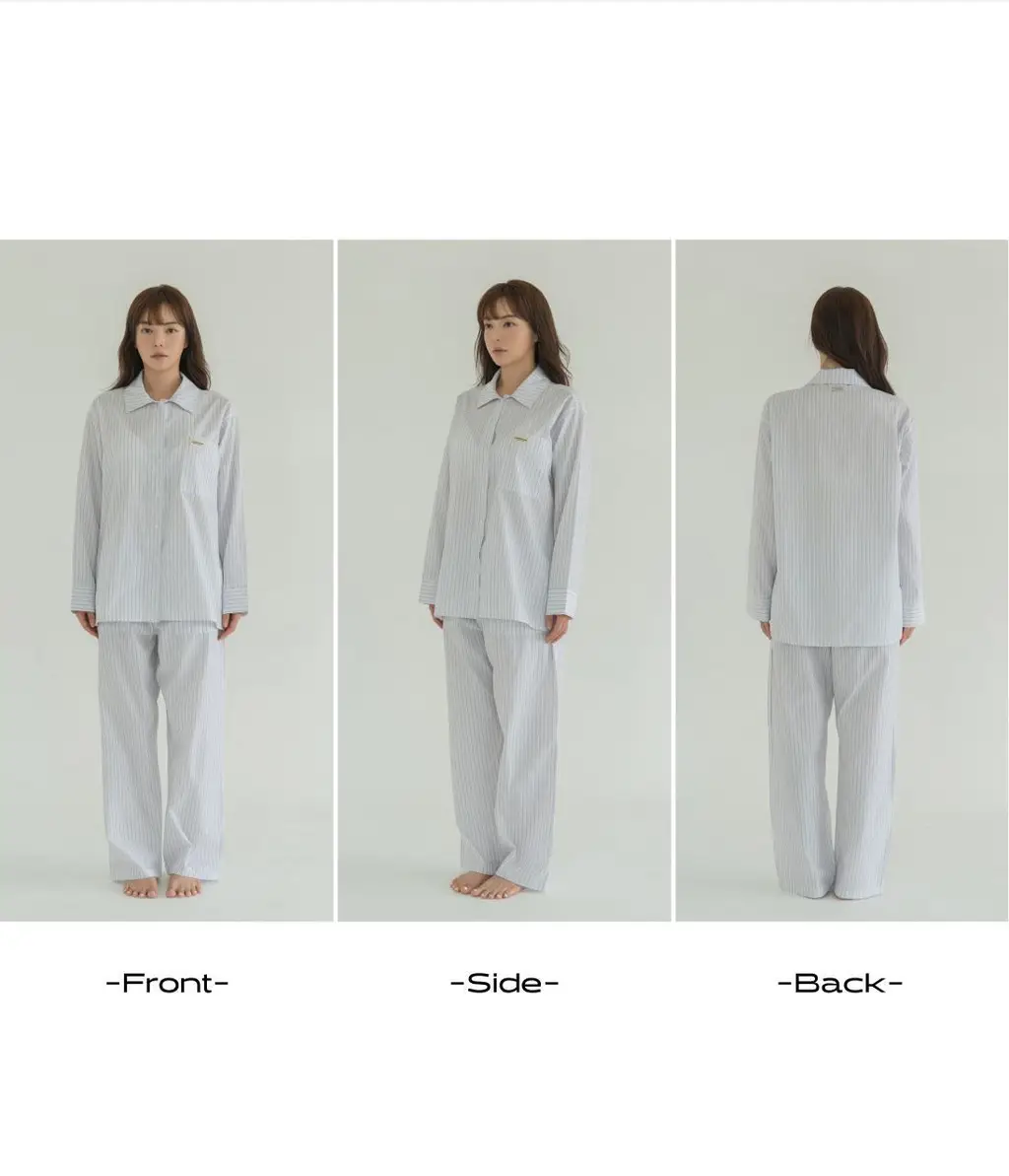 도로시와 미니멀 가먼츠 리오셀 스트라이프 파자마세트 (Long) 상세페이지 17