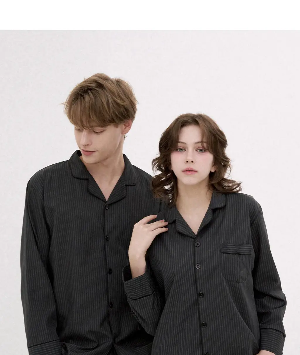 도씨 실크핏 모던 블랙 커플 잠옷 세트 상세페이지 4