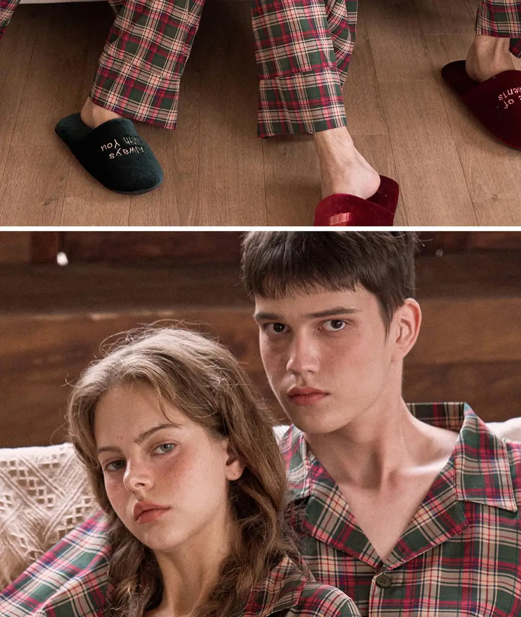 도씨 코튼라이크 노엘 긴팔 커플 잠옷 세트 상세페이지 5