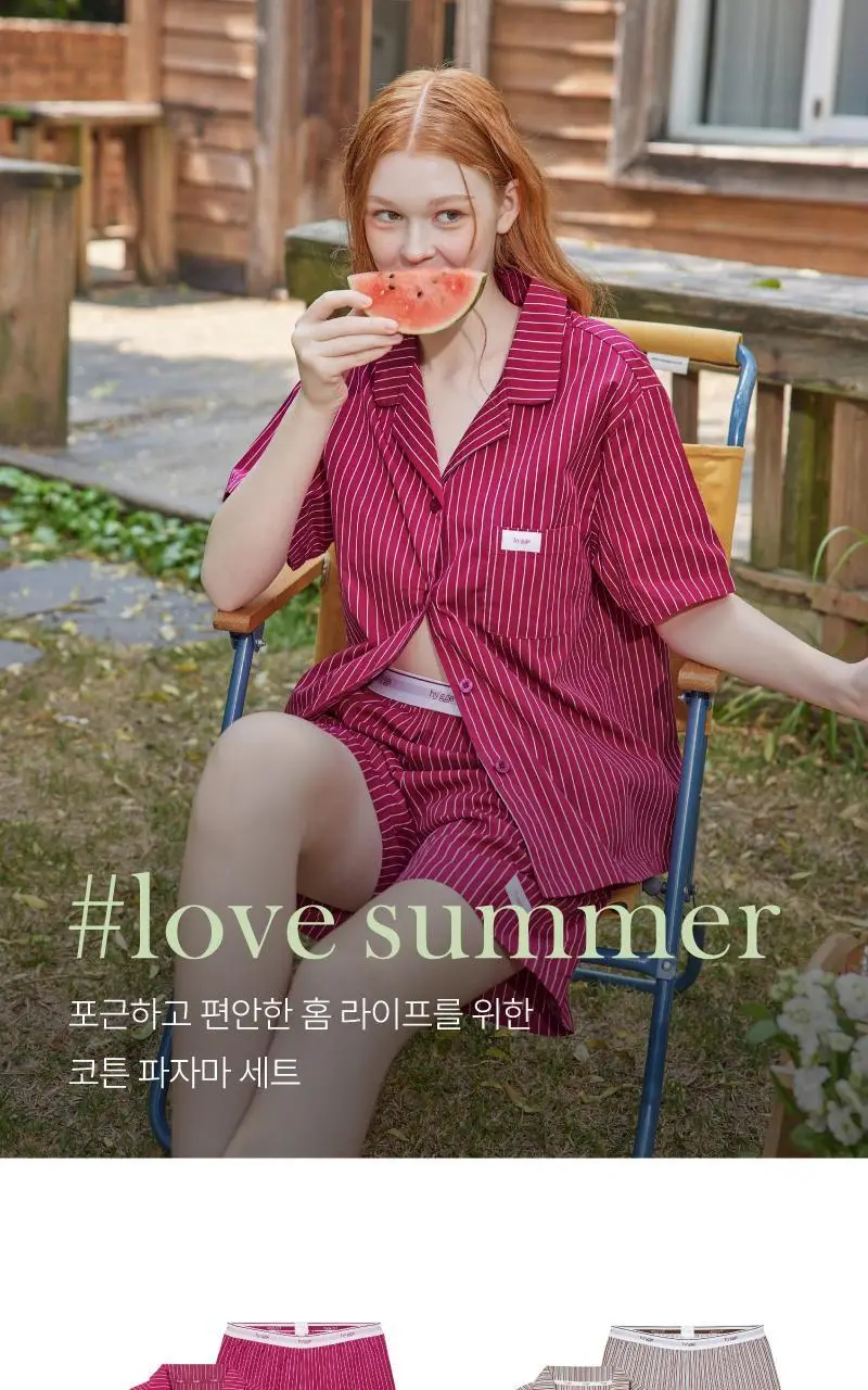 러브 썸머 파자마 세트 - 핫핑크 상세페이지 2