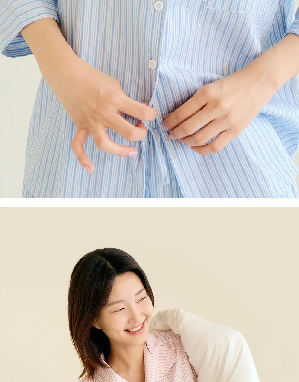 마른파이브 위스퍼 스트라이프 세일러 7부 파자마 세트 3colors (F/L, XL) 상세페이지 5