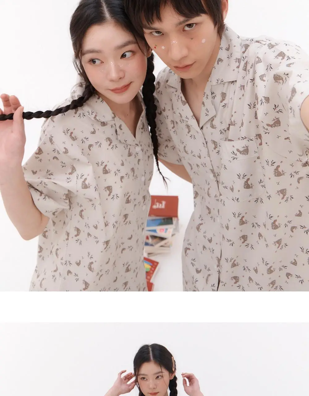 오프아워 드리미두들스 괴도토끼 반팔 잠옷 세트 (M / L / XL) 상세페이지 5