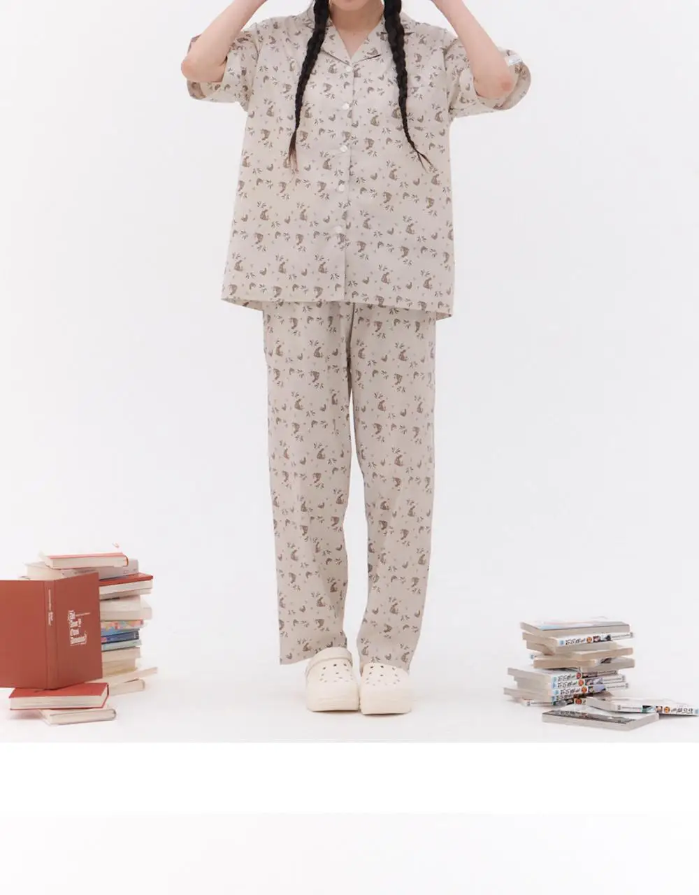 오프아워 드리미두들스 괴도토끼 반팔 잠옷 세트 (M / L / XL) 상세페이지 6